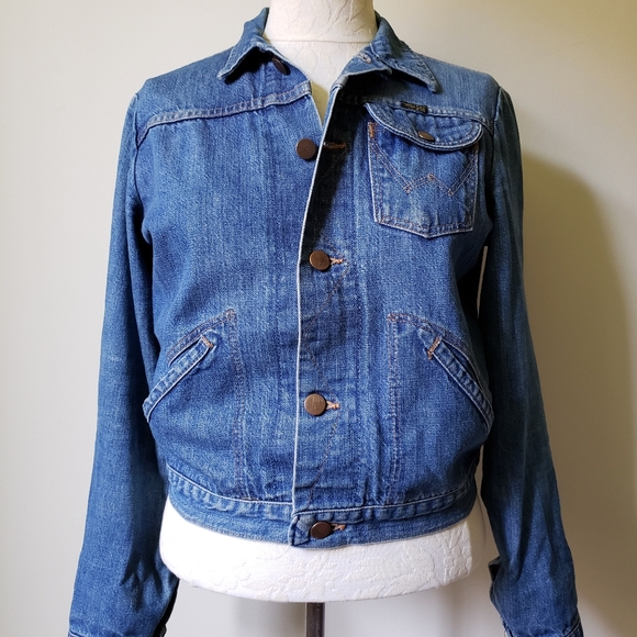 True vintage 70s WRANGLER short denim jacket - Picture 3 of 4